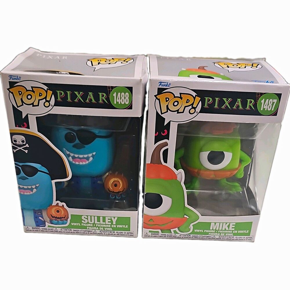 Funko Pop! Pixar Monsters, Inc. Sulley #1488 & Mike #1487 4" - 2 Figure Lot